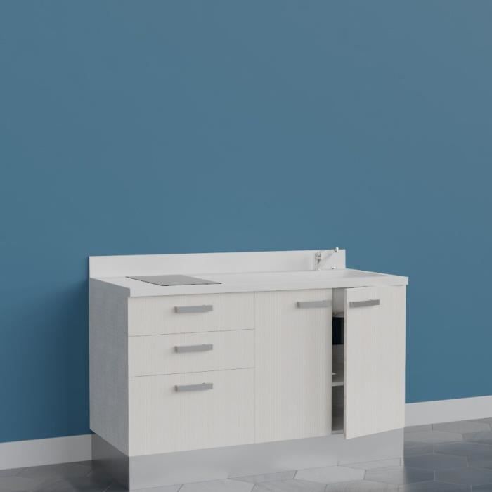 Kitchenette K19 - 140 cm avec rangements et 2 tiroirs