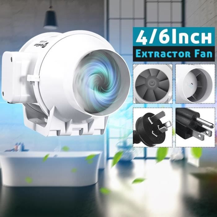 Ventilateur en ligne de Ventilation, Tube de Ventilation en ligne pour ventilateur souffleur d' - Modèle: 4 inch L'UA - HJXFSA02603