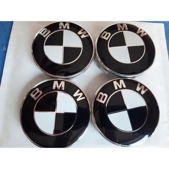 40x Logo Jante BMW Noir Blanc 68mm Cache Moyeu Centre De Roue Emblème