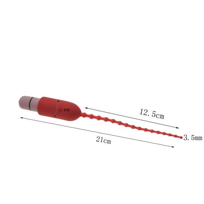 Cathéter urétral 7 vitesses prise de pénis vibrante tige d'insertion de pénis stimulateur urétral jouets sexuels - Type Red 3.5mm