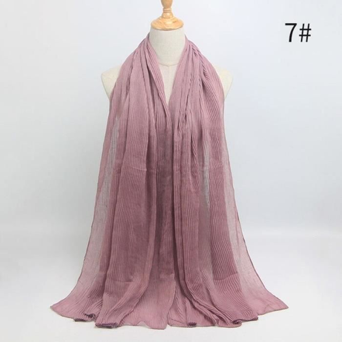 Foulard hijab en coton froissé, écharpe douce, écharpe chaude, écharpe chaude, châle, 25 couleurs, Design hiver, tendanc DY5181