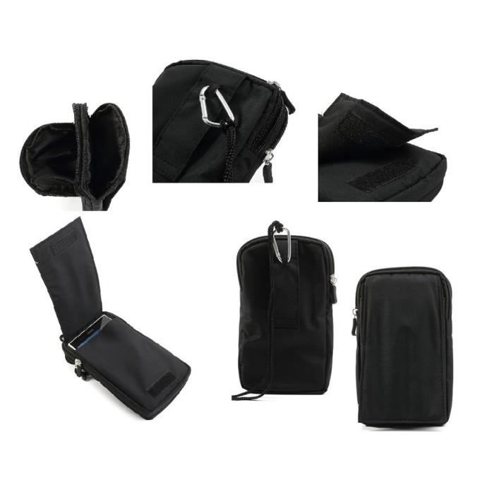 Étui Housse Multiusages Universel Plusieurs Compartiments pour => THOMSON TLINK 361 > NOIRE XXL (19.0 X 11 cm)