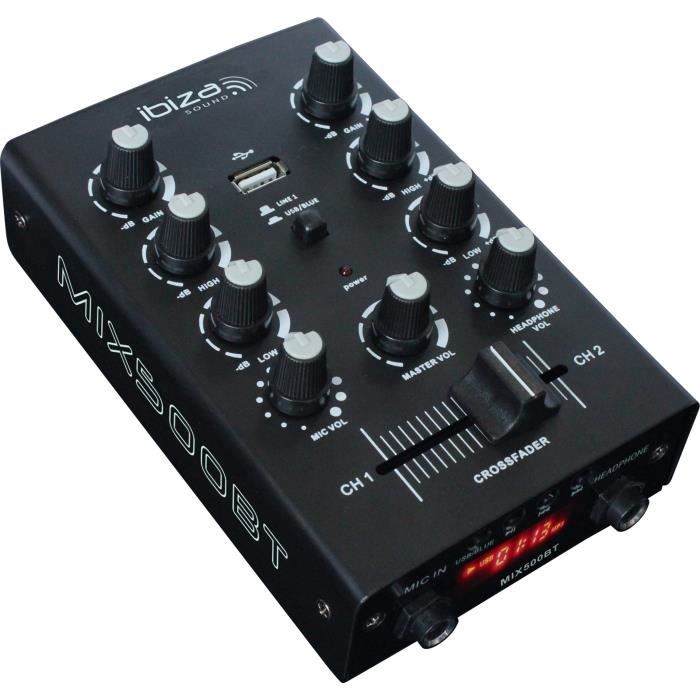 IBIZA SOUND MIX500BT Table de mixage usb à 2 canaux avec bluetooth