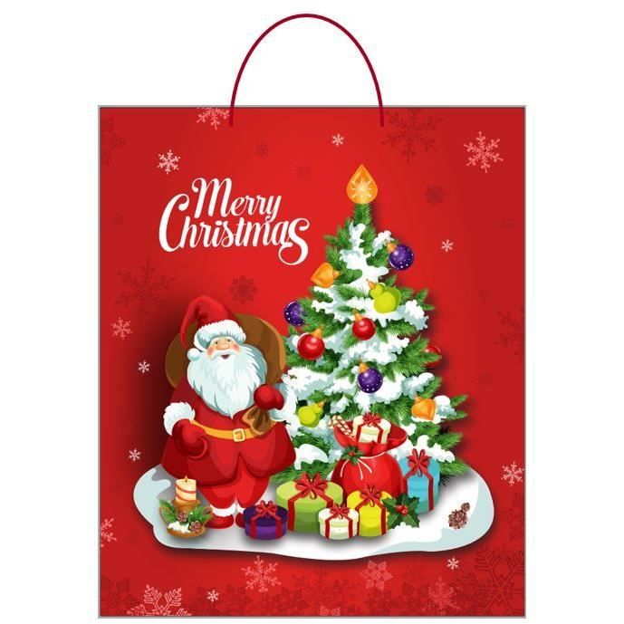 Petit sac en papier cartonné Pere Noel - 17x12,5x6cm - Père Noël Cadeau Nouvel an année - 006