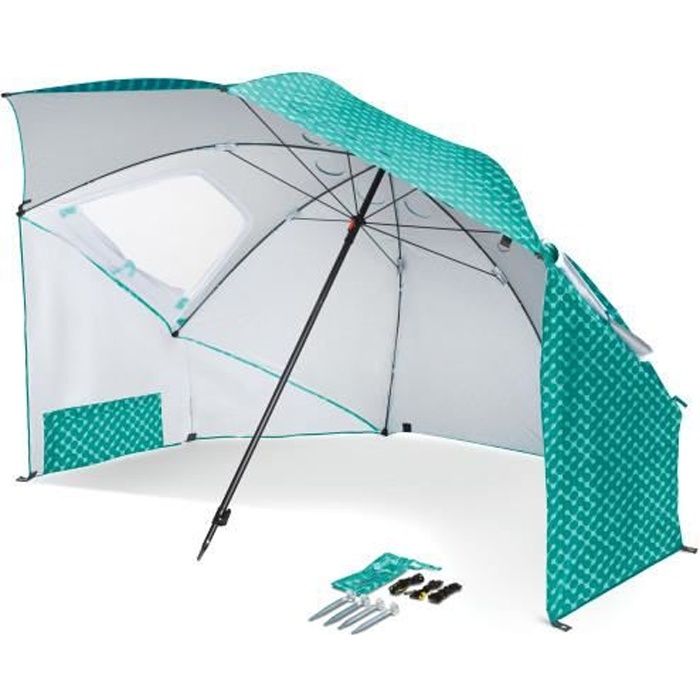 Parasol Sport Brella, protège du vent, de la pluie et du soleil, bloque les rayons UV nocifs et se plante dans tous les sols