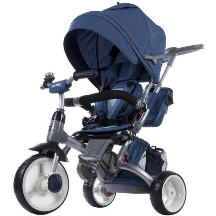 Tricycle évolutif bébé/enfant 1-3 ans - Little Tiger - Bleu foncé Bleu Foncé