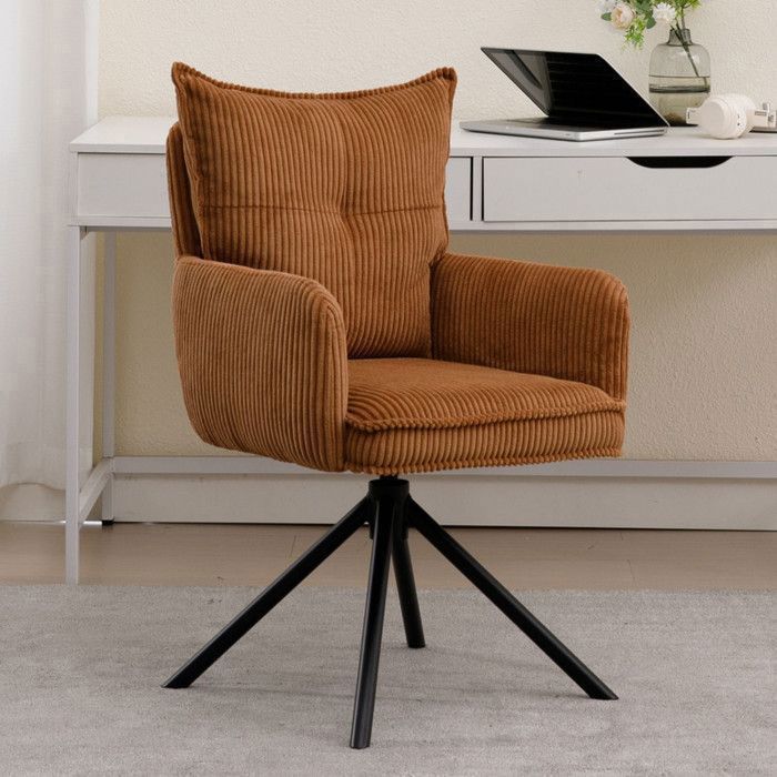 Chaise De Bureau En Chenille Pivotante - Accoudoirs, Roulettes, Hauteur Réglable - Capacité 250 Lb - Bleu, Gris, Beige
