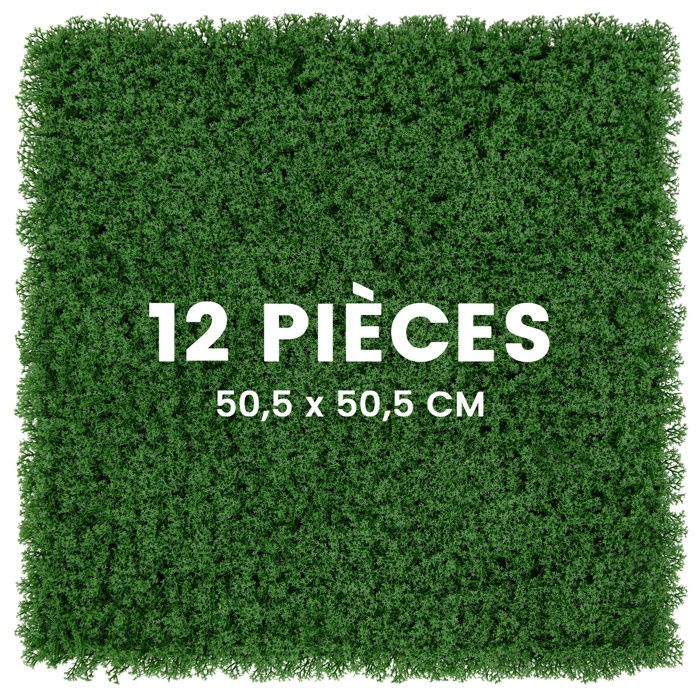 COSTWAY Haie Artificielle 505 x 505 cm 12 Panneaux de Feuillage Muraux en Gazon Intérieure et Extérieure pour Jardin Cour Balcon