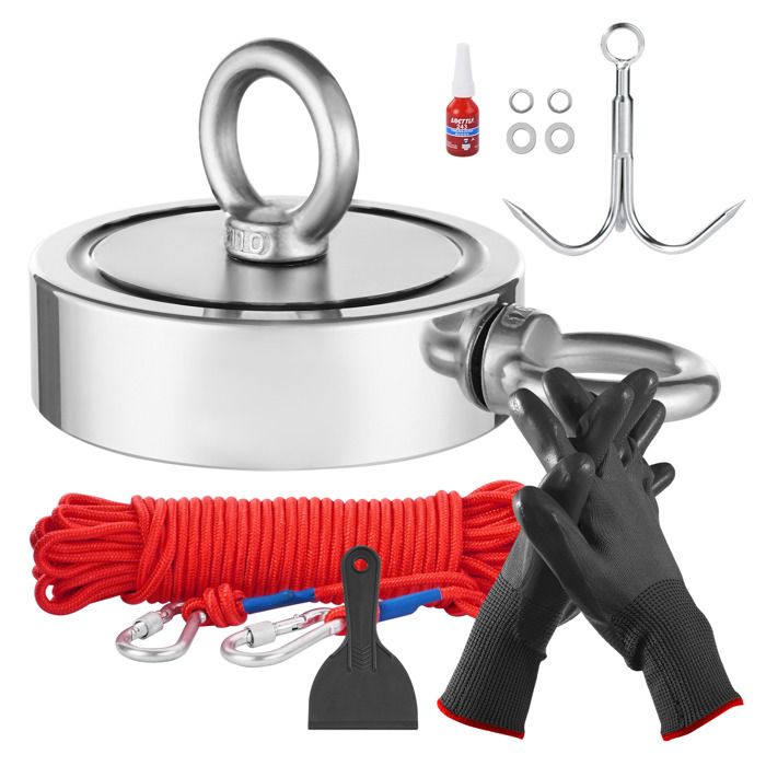 Aimant De Pêche Magnétique Double Face 600kg Rotatif 360° - Néodyme N52 Ultra Puissant Pour Chasse Au Trésor En Rivière