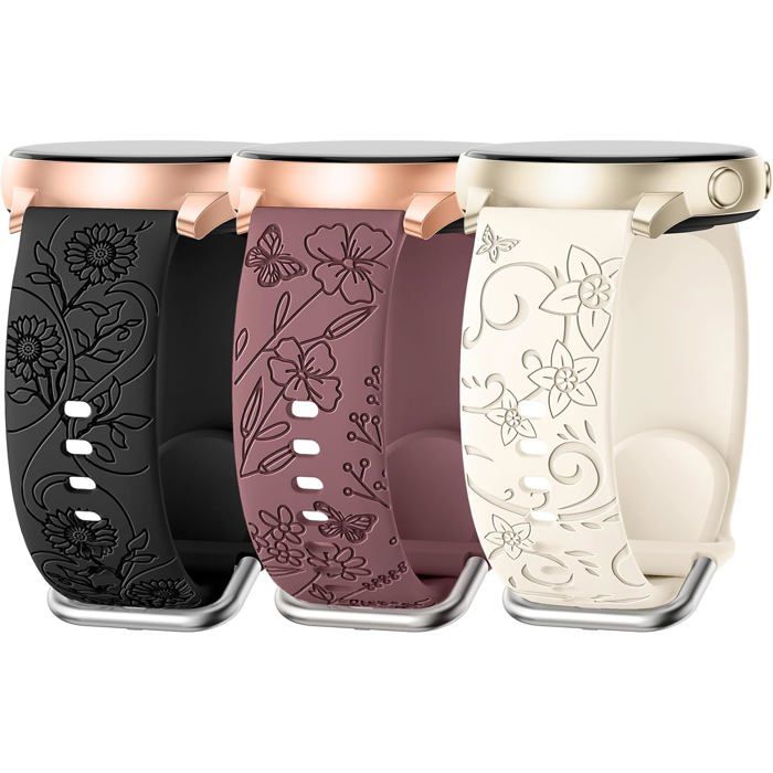 3 Pièces Floraux Bracelet Compatible avec Samsung Galaxy Watch 7/4/6/5 40mm 44mm Watch 6/4 Classic 43mm 47mm 42mm 46mm
