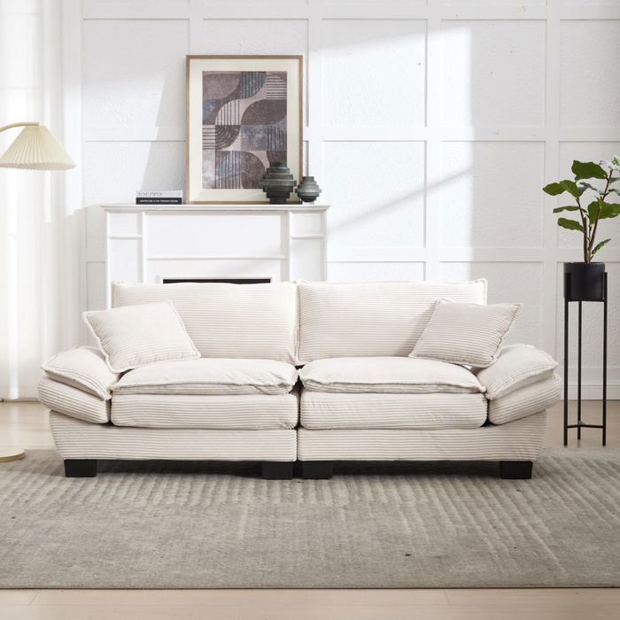 Canapé 2 Places avec coussin confortable mais spacieux et spacieux dans le salon/chambre à coucher/bureau - SWEIKO - Beige