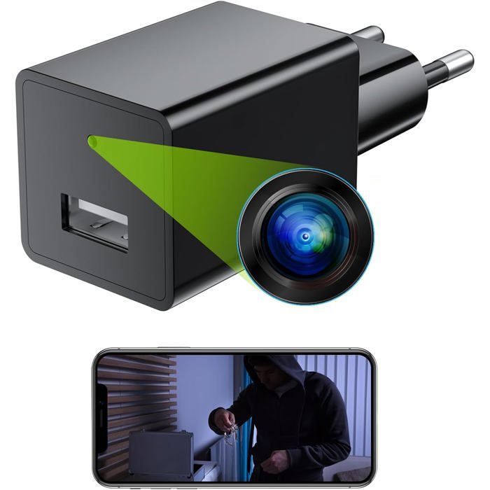 Mini Caméra Espion WiFi 1080P – Surveillance Intérieure/extérieure, Aimant Rotatif 360°, Vision Nocturne, Appli Mobile
