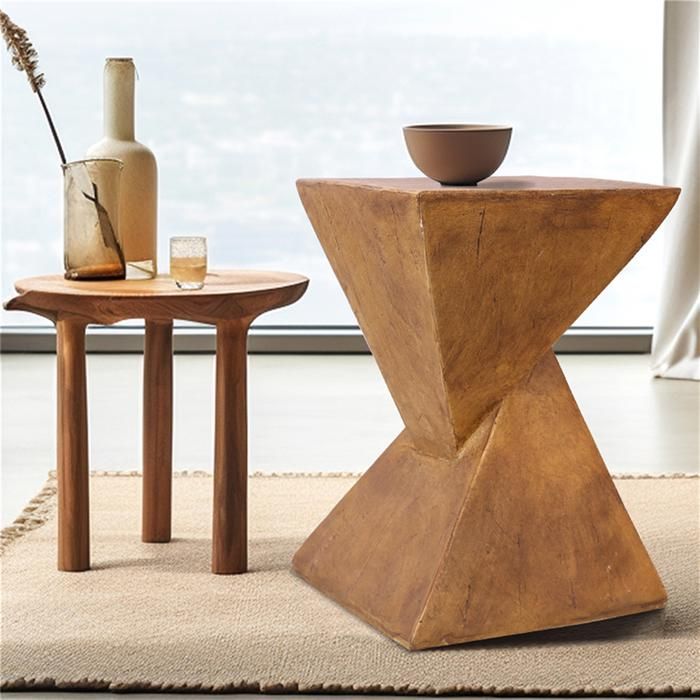 Table d’Appoint Design - Bout de Canapé de Salon Carré - Béton Léger Guéridon Style Moderne - 30x31x45.5cm