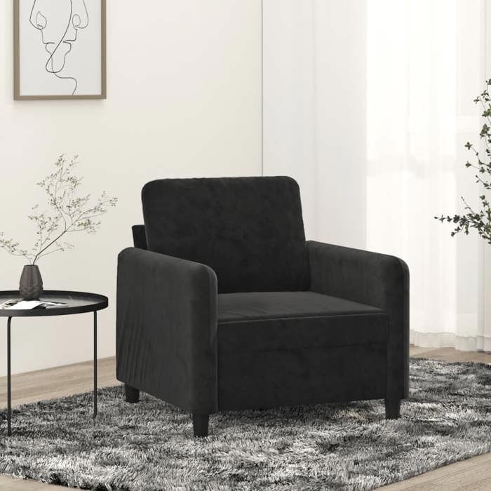 Fauteuil ergonomique GKK Canapé simple Noir 60 cm pour maison Velours - @844 Fauteuil ergonomique GKK Canapé simple Noir 60 cm pour maison Velours - @844