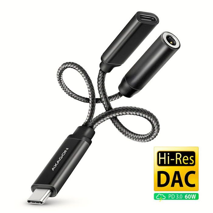 Carte Son Axagon ADA HCPD USB C 3.5 mm Power Delivery DAC Hi Res - vue 2