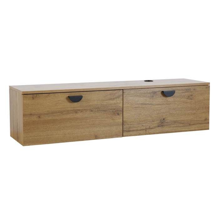 Meuble TV suspendu 120 cm industriel bois Jessy - Oviala Meuble TV suspendu 120 cm industriel bois Jessy - Oviala