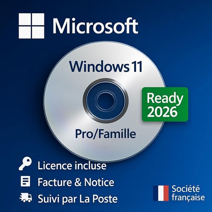 DVD Bootable Windows 11 Pro / Famille – Licence Officielle Incluse (MAJ ...