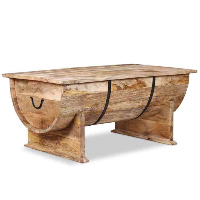 Table basse en bois de manguier - vidaXL - 88x50x40 cm - Bois de manguier massif - Finition mate