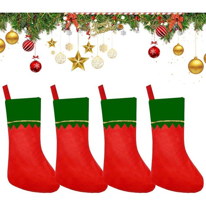 Lot De 3 Chaussettes De Noël à Suspendre - Déco Sapin Ou Cheminée - Motifs Père Noël, Bonhomme De Neige, Renne - 2