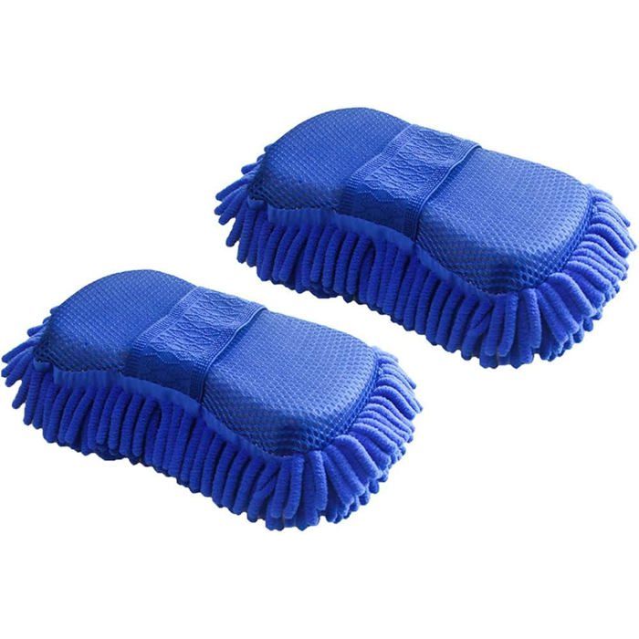 2x Éponge de nettoyage de voiture en microfibre Chenille Gant de lavage microfibre Chenille