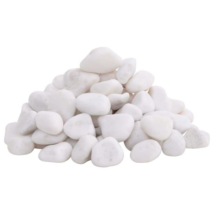 Meilleurs prix pour Galets polis décoratifs - vidaXL - Blanc - 2-5 cm - 25 kg - Pierres naturelles - Surface lisse - Paillage jardin