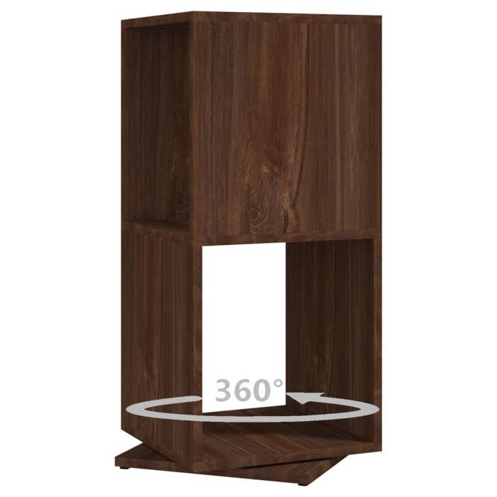 Bibliothèque SOLOMOON CHIC Armoire rotative - Meuble de salon - Chêne marron 34 5x34 5x75 5 cm bois ingénierie BB154