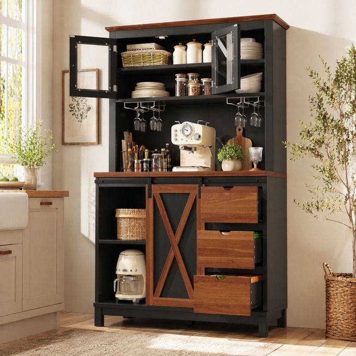 Buffet haut Armoire de cuisine 104x40x180 cm avec LED RGB commande app/micro porte coulissante vitrée noir MDF métal