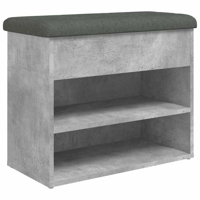 En PromotionBanc à chaussures Elégant - ABOTT@Coffre de rangement - meuble salon - gris béton 62x32x50cm bois dingénierie HT43016