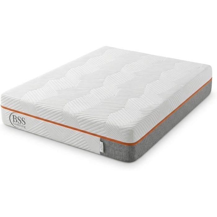 BSS Bedding Matelas 140 x 200 cm – Mémoire de Forme – 22 cm – 7 Zones – H3/H4 – Housse Déhoussable