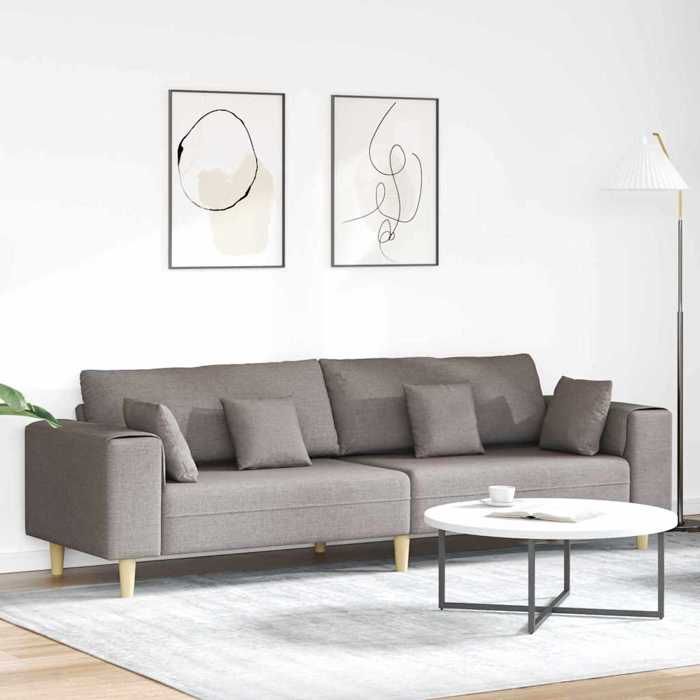 SOFA FIX - 2 Places - Canapé de Séjour - avec coussin Taupe 250x77x76 cm tissu - Sofa salon 0_915387