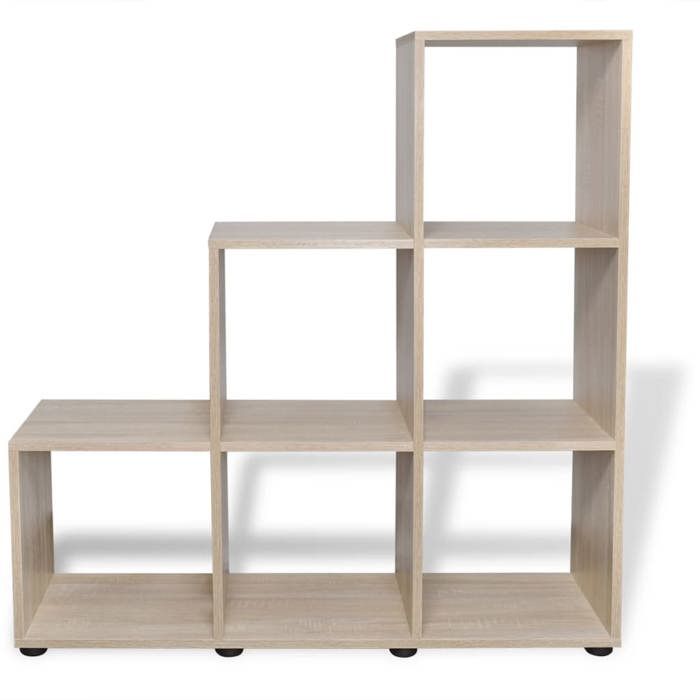 Bibliothèque/étagère 107 cm Couleur - vidaXL - bois dingénierie - chêne - 6 compartiments - 104 x 29 x 107 cm - matériau durable hd
