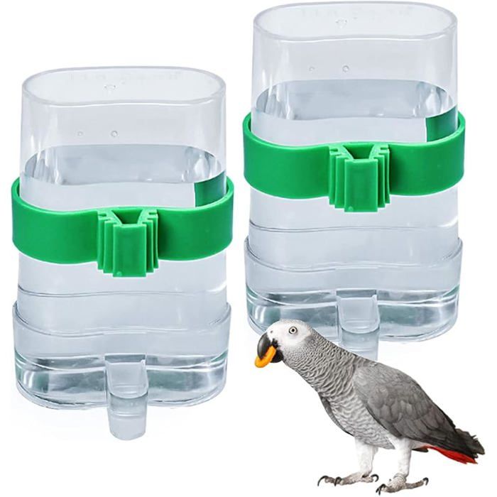 2 Pièces Mangeoire et Abreuvoir Automatique pour Oiseaux Distributeur Eau en pour Cage Convient aux Perroquets