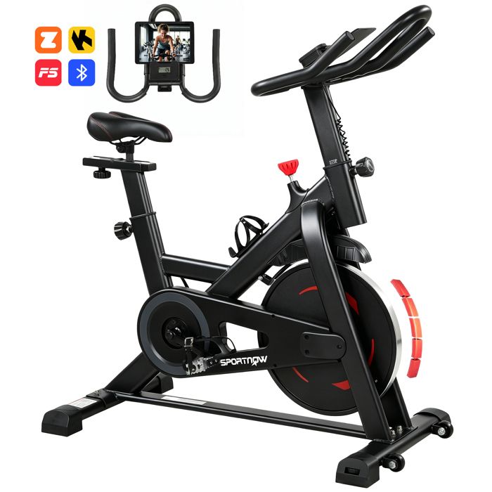 Vélo dAppartement Silencieux avec Résistance Réglable APP Connectez via Bluetooth Écran LCD 1115x525x1145cm Noir