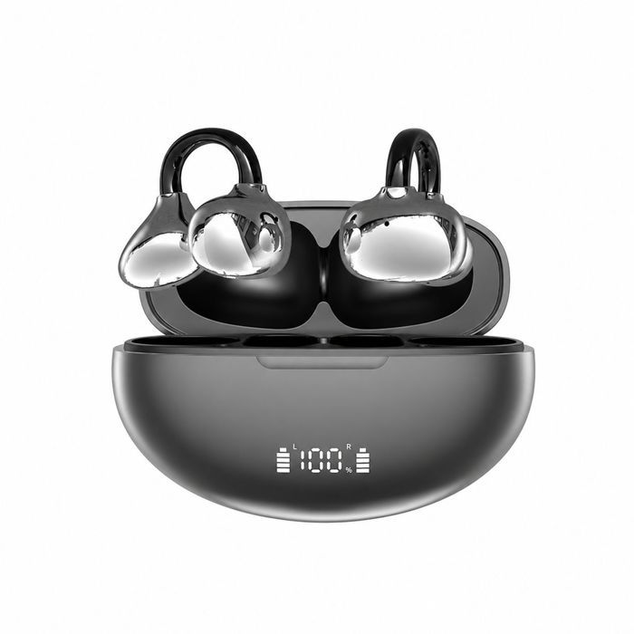 Écouteurs Bluetooth Sans Fil -clip doreille -Confort Invisible -Longue autonomie -Audio de haute qualité -pour Sport Course -Noir