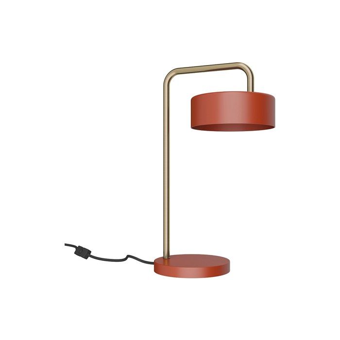 Lampe à poser style vintage - Métal - H. 40 cm - Terracotta et doré - OTILIE