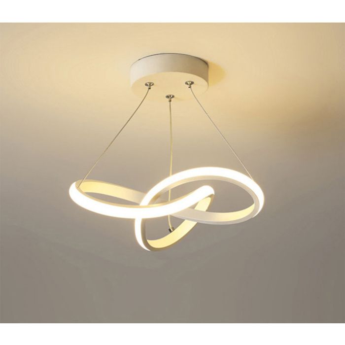 Lustre LED Salon Moderne Suspension Luminaire Blanc 30cm Blanc Chaud white LUSTRE