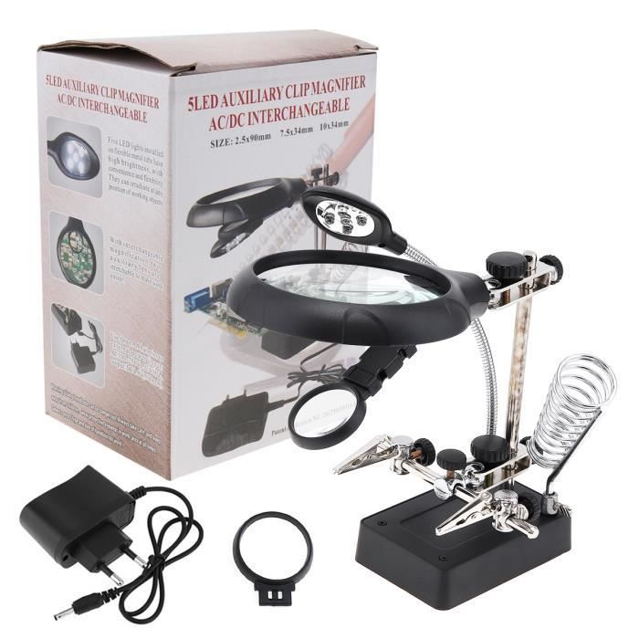 Model Craft Troisième Main Avec Loupe En Verre – Support Polyvalent Pour Soudure, Assemblage Et Peinture