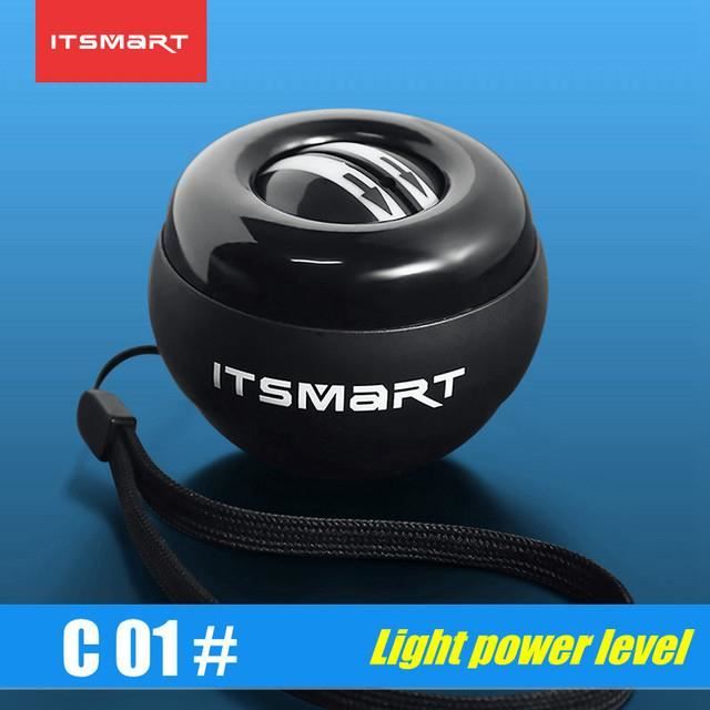 Boule De Force Poignet Justech - Gyroscope Automatique, LED Bleue, Compteur De Vitesse LCD