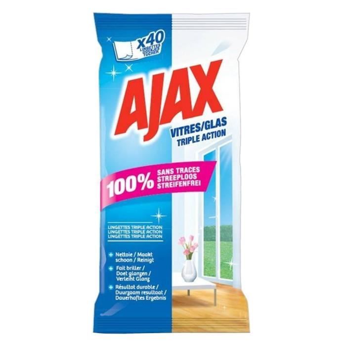 Ajax 40 Lingettes Vitres Triple Action Lot De 6 Soit 240 Lingettes Cdiscount Pret A Porter