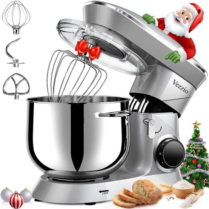 Robot Patisserie 6 Vitesses Robot Cuisine 1500W 8.5L Petrin a Pain