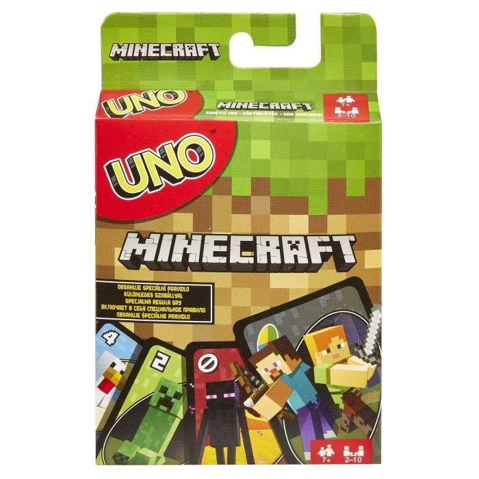 Mattel Games - Uno Minecraft - Jeu de cartes - Dès 7 ans - UNO - FPD61 Mattel Games - Uno Minecraft - Jeu de cartes - Dès 7 ans - UNO - FPD61