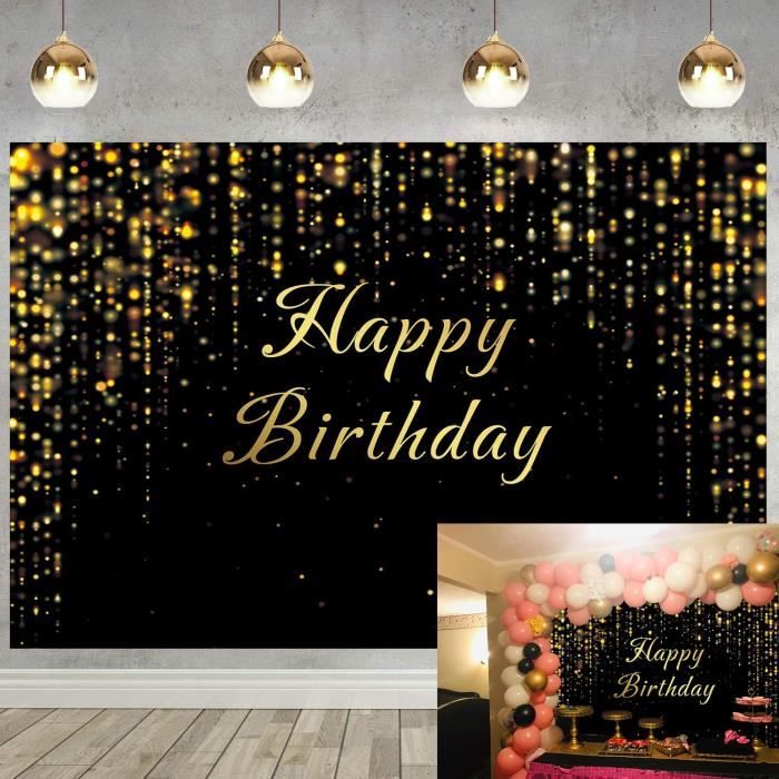 Toile De Fond Anniversaire 1,8x1,1 M Thème Rose - Décoration Fête, Photo, Réutilisable, Facile à Accrocher