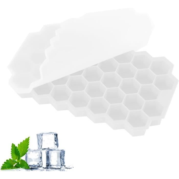 Bac à Glaçons Hitopin Avec Couvercle - 26 Glaçons Ronds + 28 Carrés - Silicone Food-Grade - Vert - Inclus Pelle