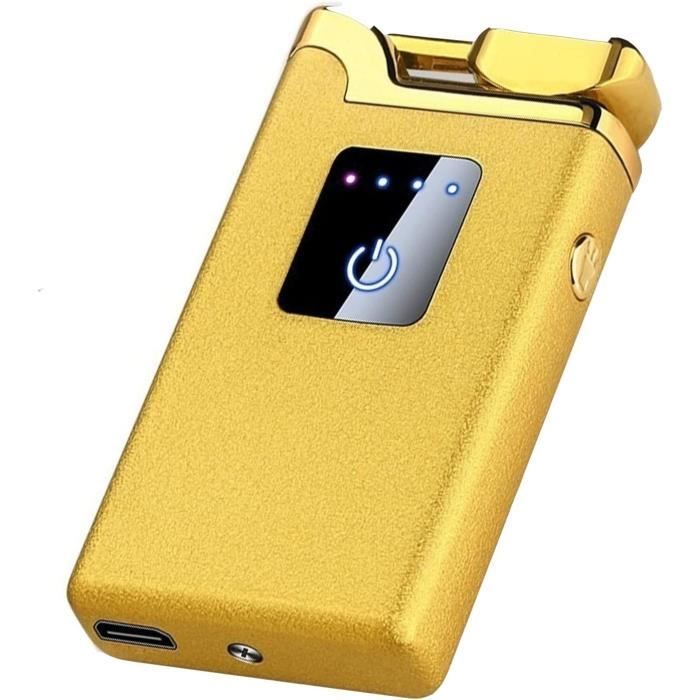 Briquet électronique Rechargeable Type-C – Double Arc, Coupe-vent, Affichage LED – Compact (66 X 40 X 19 Mm)