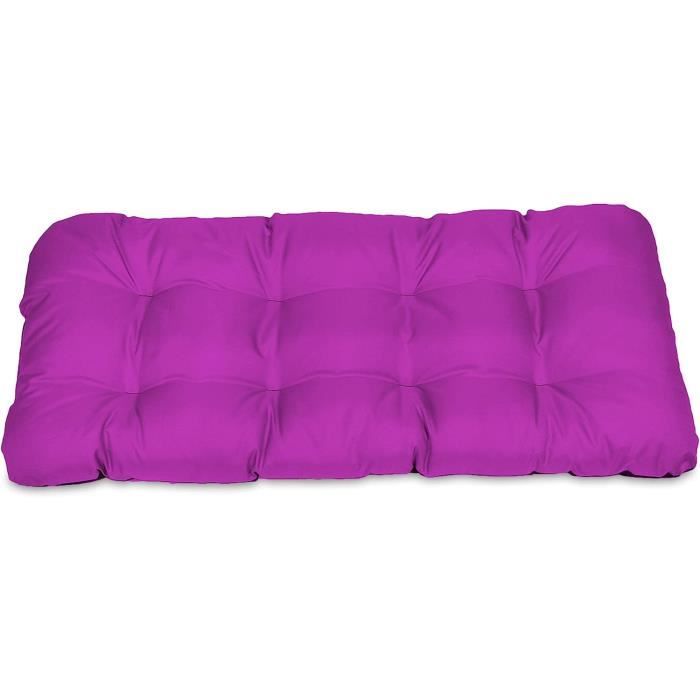 Coussin De Banc Extérieur 100x50cm - Rembourrage Coton, Housse Avec Sangle, Pour Terrasse, Balcon, Balançoire, Rouge