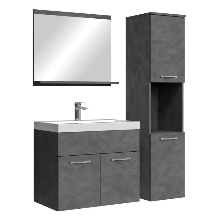 Meuble de salle de bain Montreal 60 cm lavabo Matera - Armoire de rangement Meuble lavabo evier Meubles