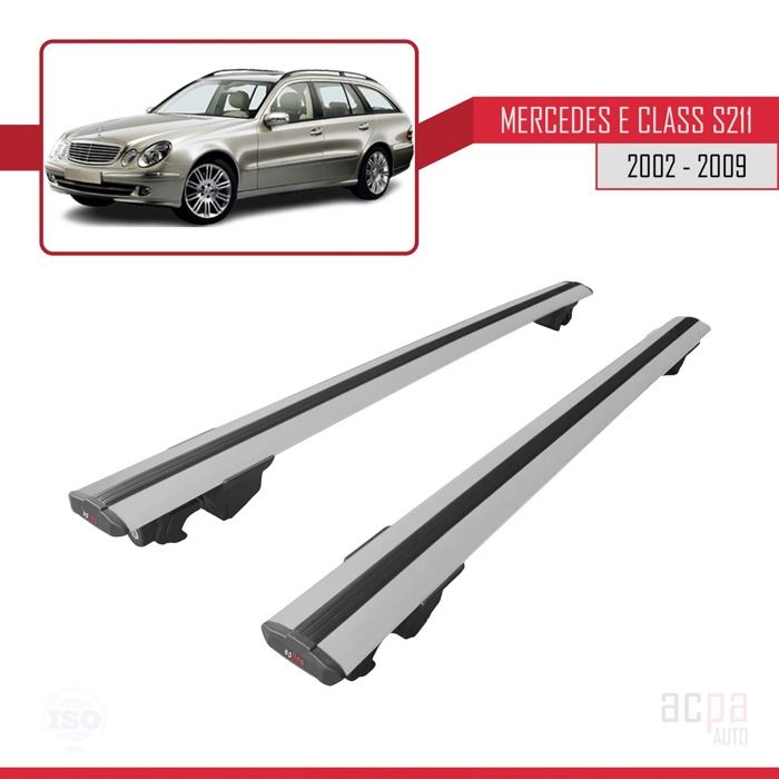 Barres De Toit Aluminium Pour Mercedes Classe GLA X156 (2014-2019) - Modèle HOOK, 2 Barres, Gris, Charge Max 75 Kg