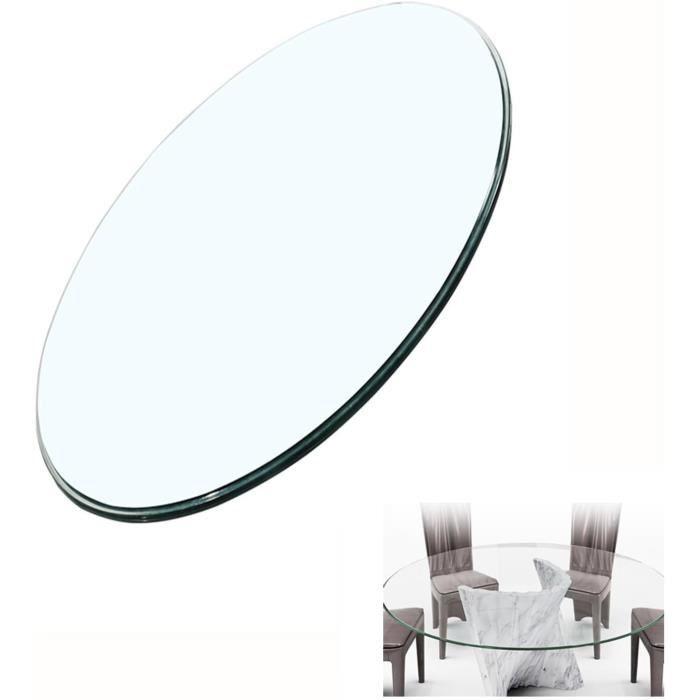 VidaXL Plateau De Table Rond En Verre Trempé Marbre Blanc 60 Cm - Élégant, Résistant & Facile à Nettoyer Pour Table Basse, Salle à Manger Ou Jardin