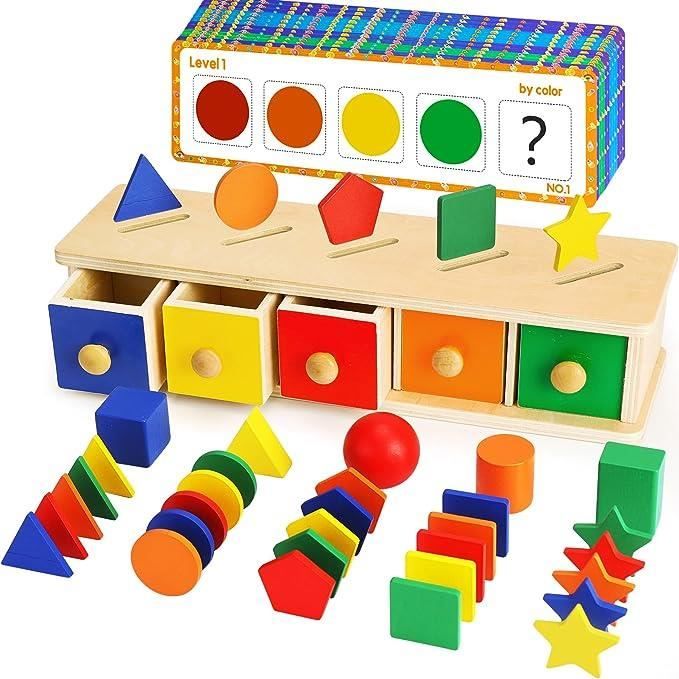 Jeu Montessori Tri Formes Et Animaux En Bois - 10 Formes, 10 Animaux, 12 Bâtons - Pour 3-6 Ans - 4