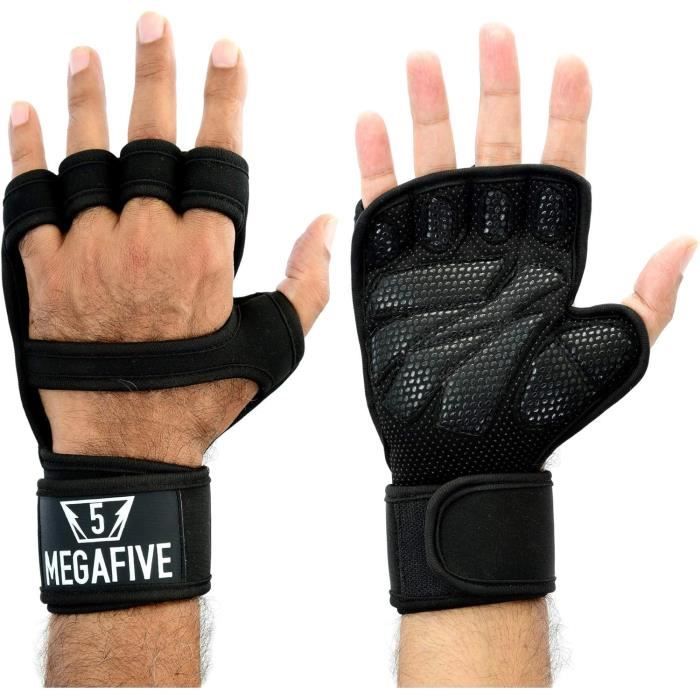 KUTOOK Gants de gym Fitness Entraînement Haltérophilie Unisexe Noir-XS